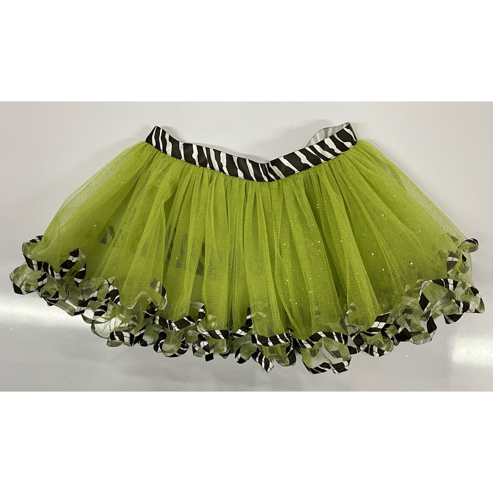NWT Toddler Green Glitter Reflection Tutu SZ 2T  RibbonTie Adjustable Closure
